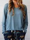 Adult Women's Blue Long Sleeve V-Neck Shirt (match for O Holy Night)