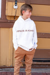 Jesus is King Heather Gray Kid's Hoodie
