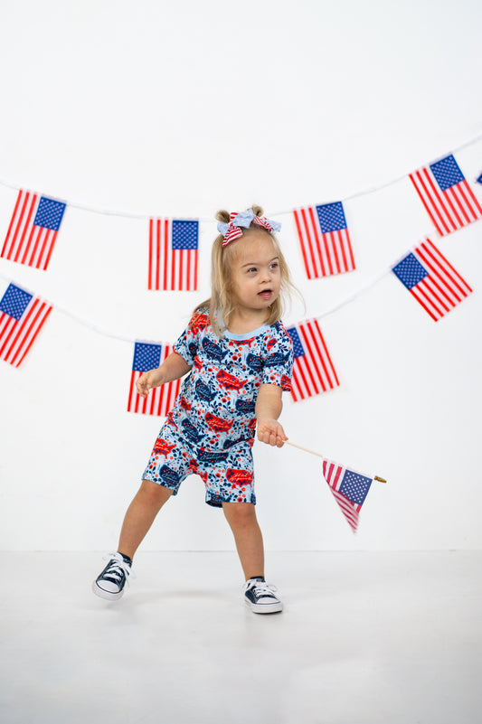 God Bless the USA 2 Piece Shorts set