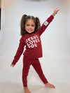 Jesus Loves You Red Kid's Pullover Sweatshirt