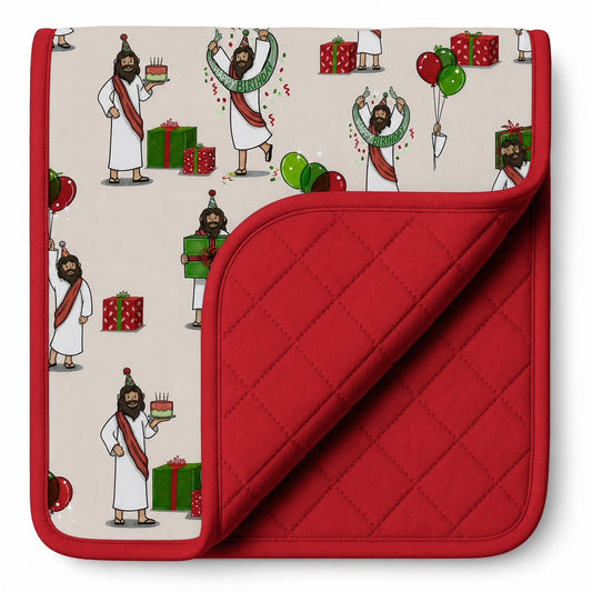 The King is Born Quilted Blanket
